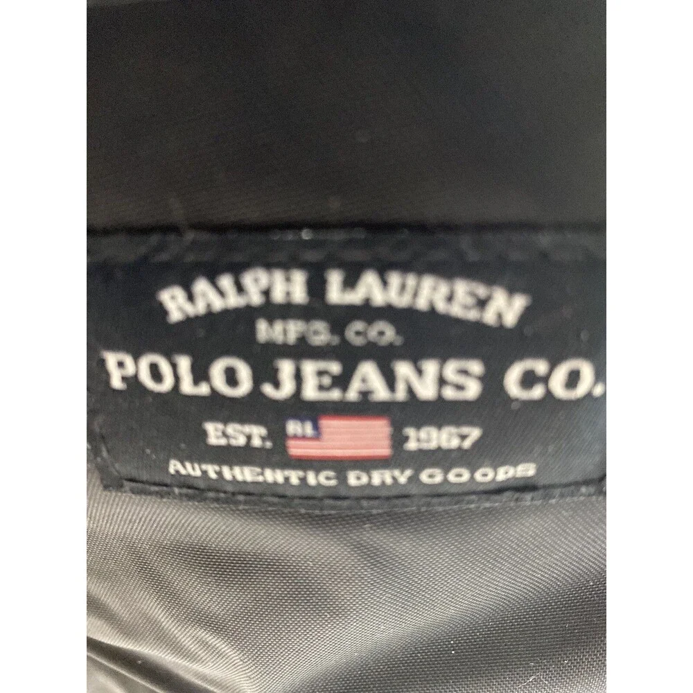 Polo Jeans Ralph Lauren Sport Sling Nylon Bucket Bag Flag Black Vintage 90’s